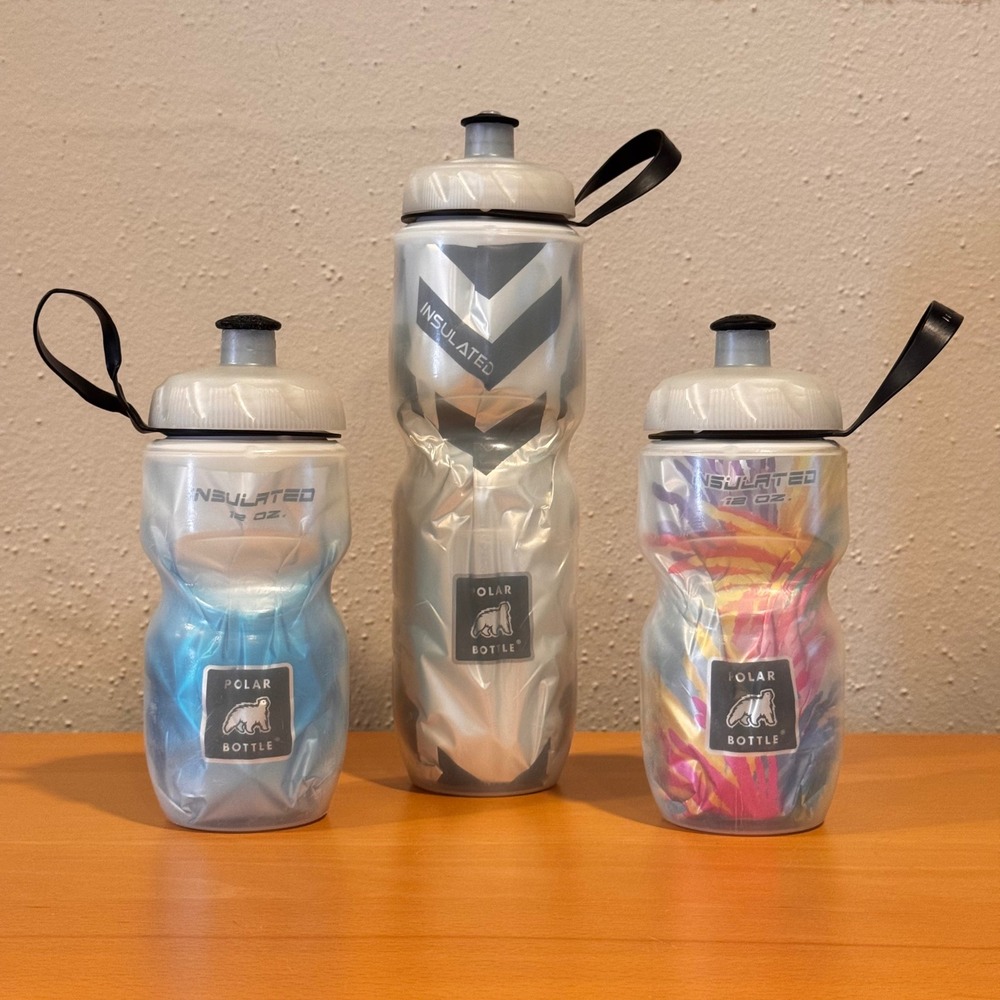 Polar Bottle Cycling Water Bottle Multi Insulated Sport Lot 3pc 24oz 12oz Bike